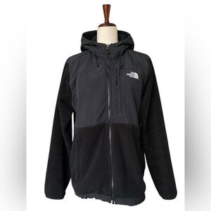 The North Face Denali Fleece Jacket Womens Large Polartec Hooded Full Zip Black